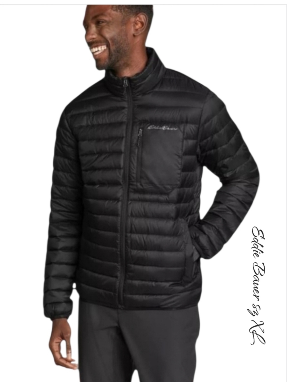 Eddie Bauer Stratus Black Down Jacket New sz XL